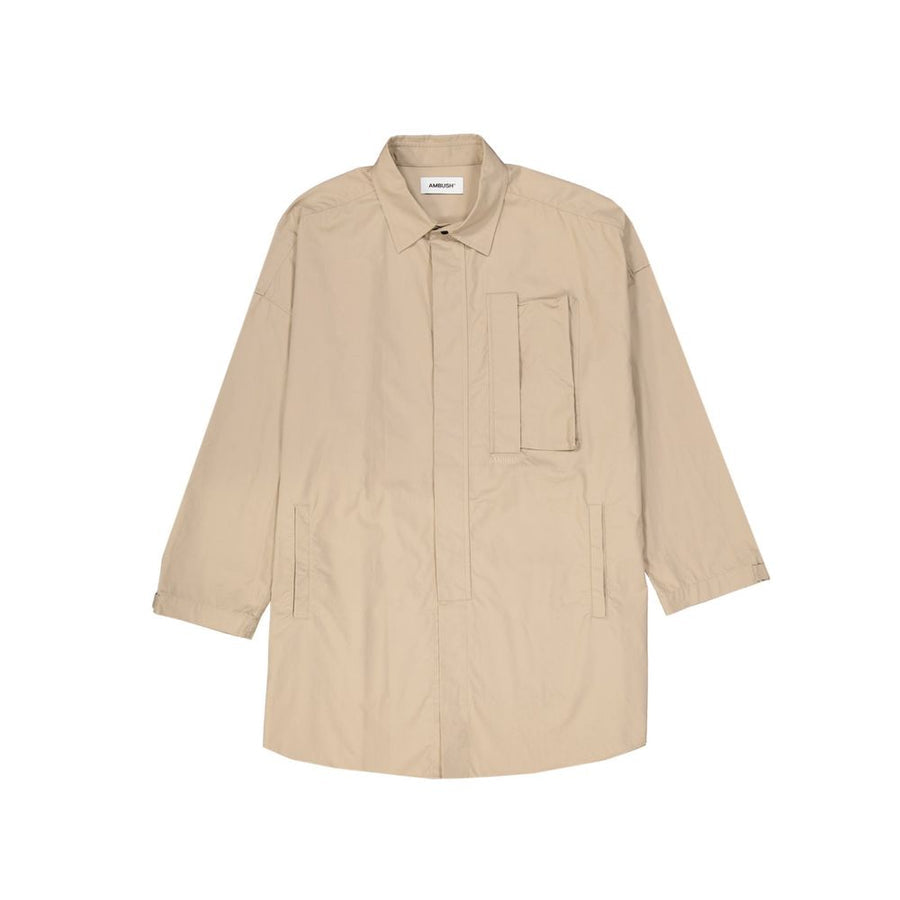 Ambush Cotton Overshirt BMGA057S22FAB001_6100 men's shirt in beige, product photo 1