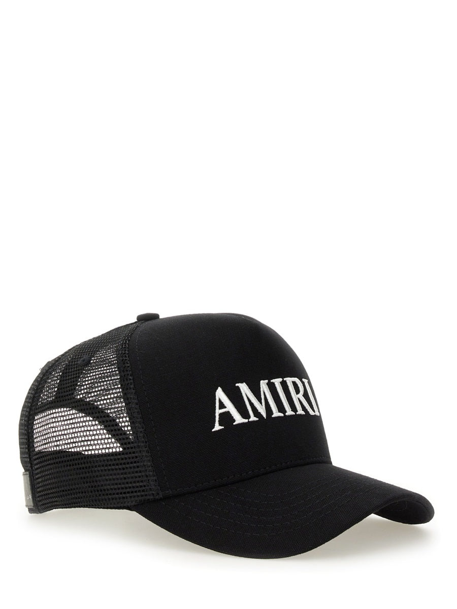 Amiri Logo-Embroidered Cotton Baseball Cap AMHATR1014_BLACK unisex cap in Black