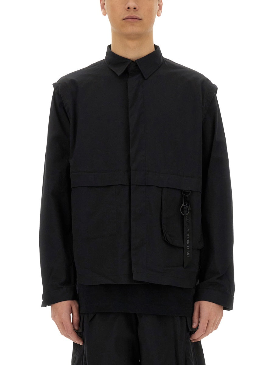 Alpha Industries Utility Cotton-Nylon Blend Overshirt 140224187004833486843887 men's overshirt in black, product photo 3