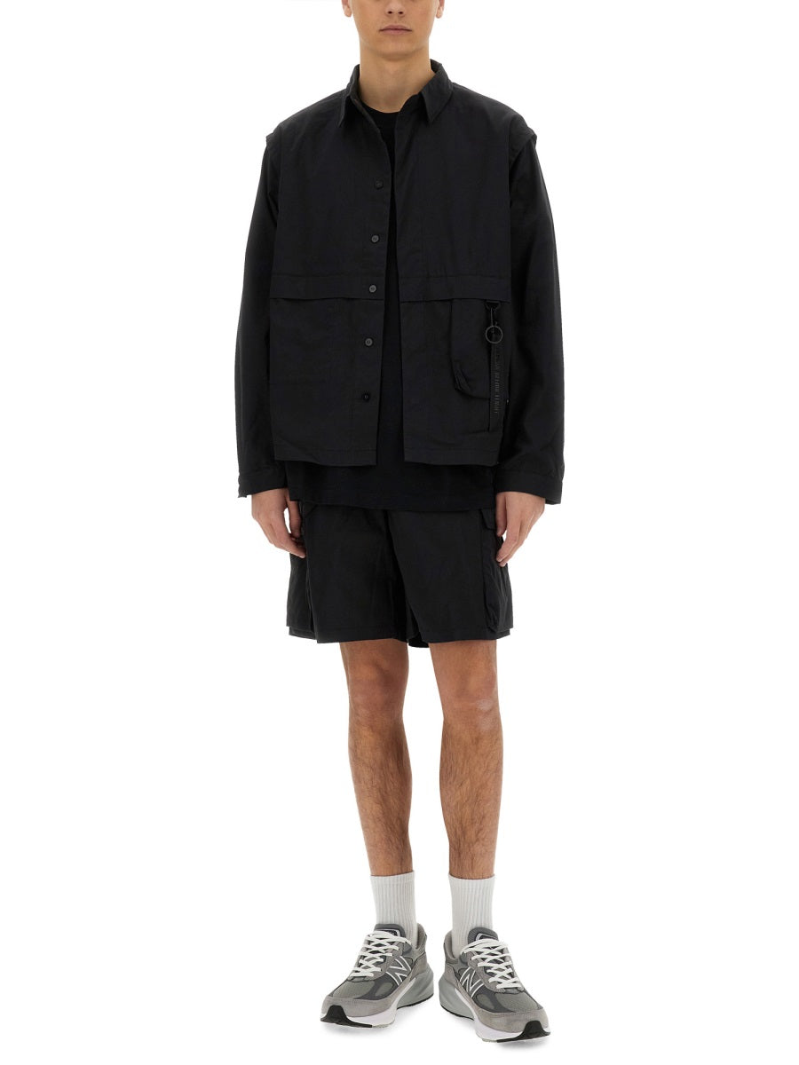 Alpha Industries Utility Cotton-Nylon Blend Overshirt 140224187004833486843887 men's overshirt in black, product photo 4