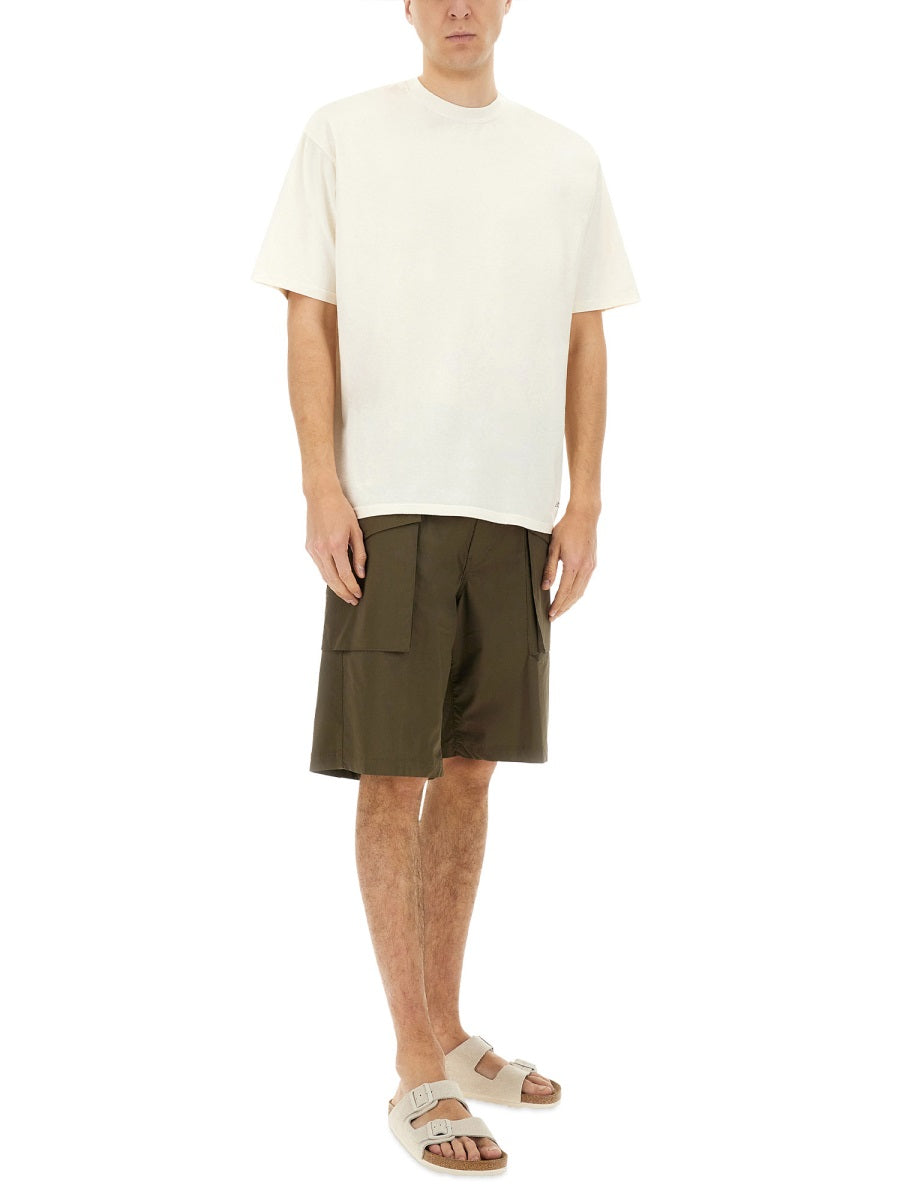 Aspesi Cotton-Blend Chino Shorts — Green