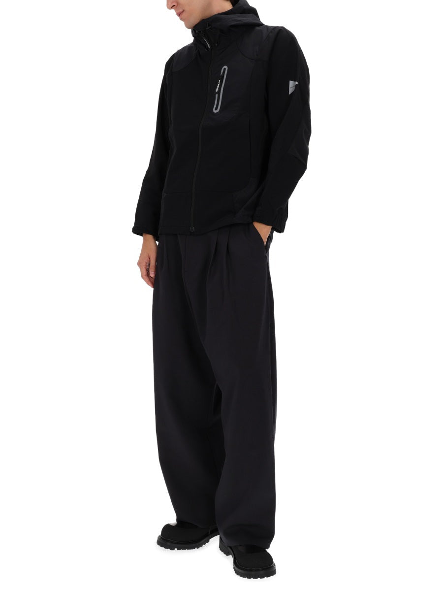 And Wander Logo-Detail Nylon Jacket — Black
