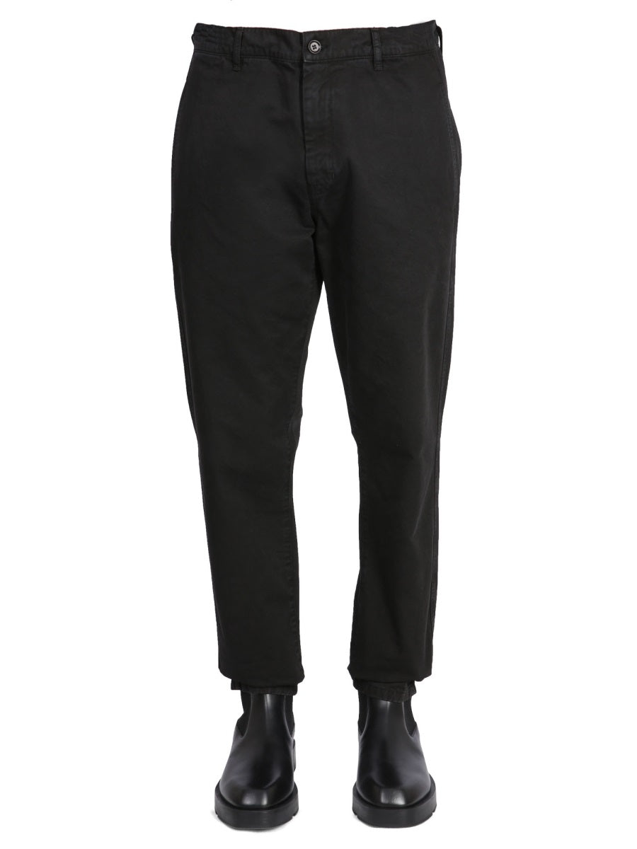 Aspesi Cotton Chino Trousers — Black