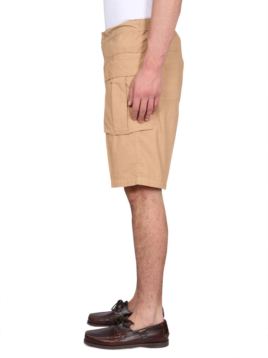 Aspesi Cotton Button Closure Bermuda Shorts — Yellow
