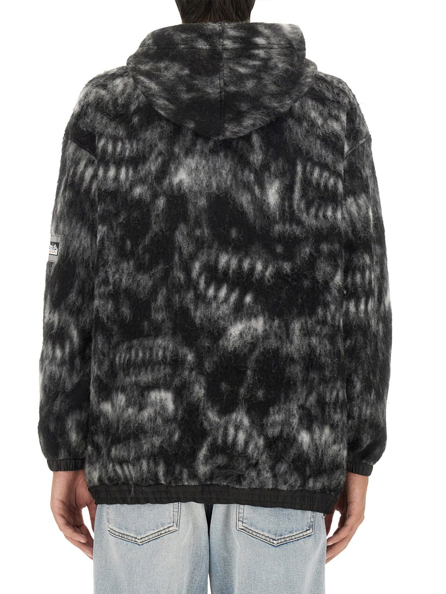 Aries Oversize Virgin Wool Blend Sweatshirt — Black