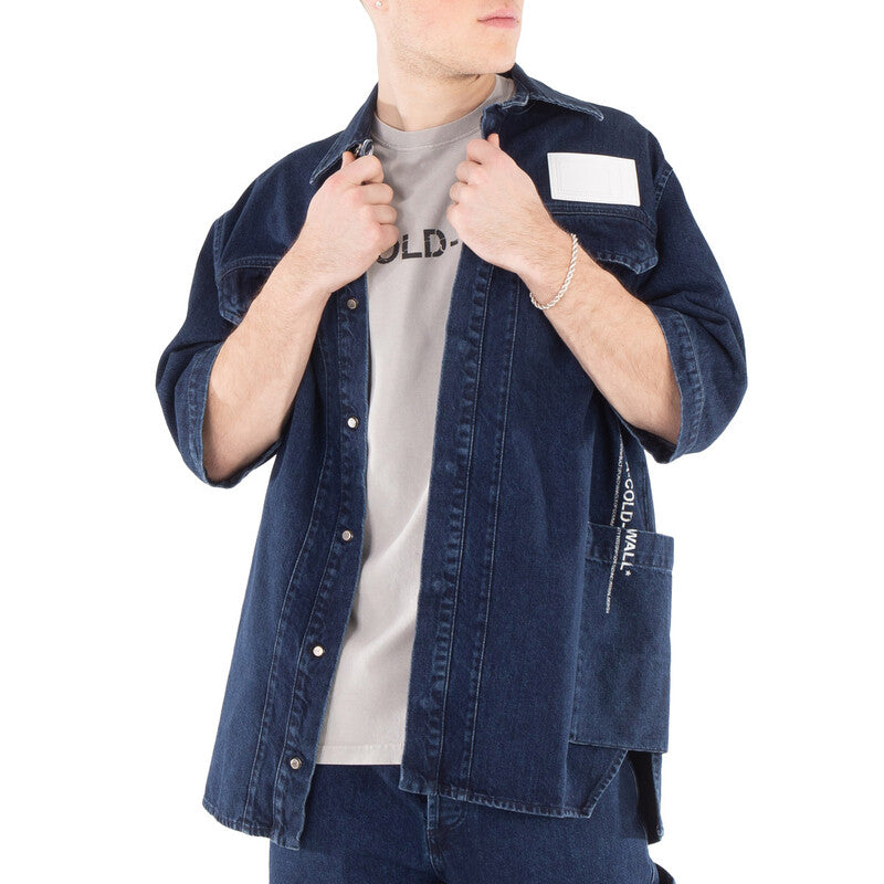 A Cold Wall Discourse Cotton Denim Shirt ACWMSH135-INDIGO men's shirt in blue