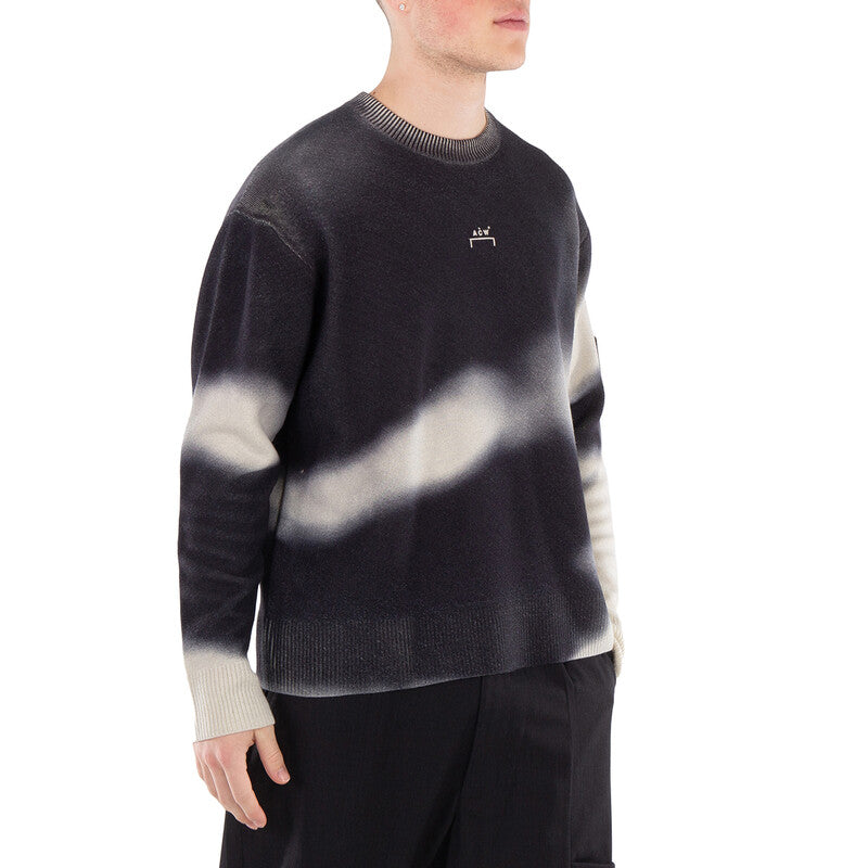 A Cold Wall Gradient Crew Knit Pullover Sweater ACWMK086-ONYX men's sweater in black
