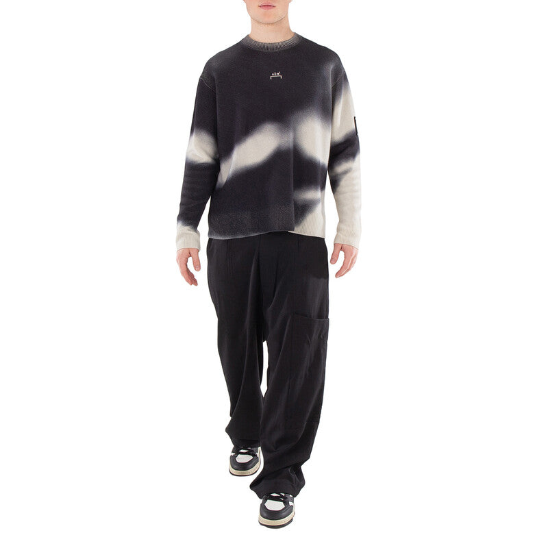 A Cold Wall Gradient Crew Knit Pullover Sweater ACWMK086-ONYX men's sweater in black