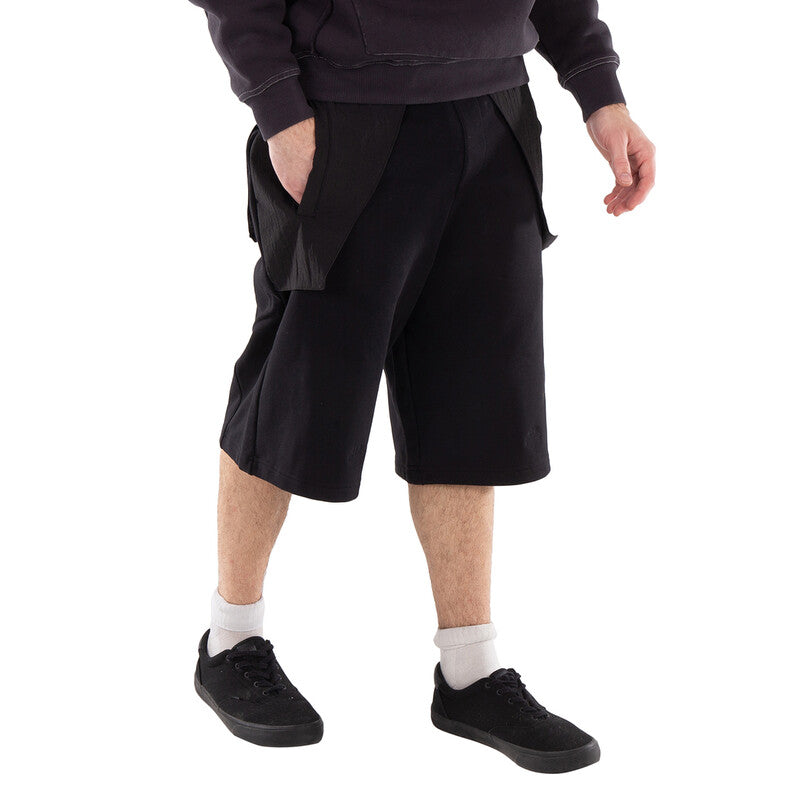 A Cold Wall Overlay Cotton Sweatshorts ACWMB285-ONYX men's shorts in black