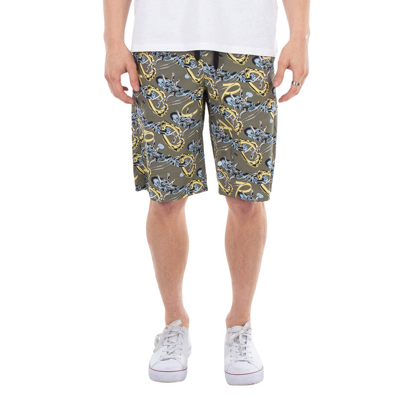 A.P.C. Graphic-Print Vince Cotton Shorts COGXQ-H10200-VERT men's shorts in green