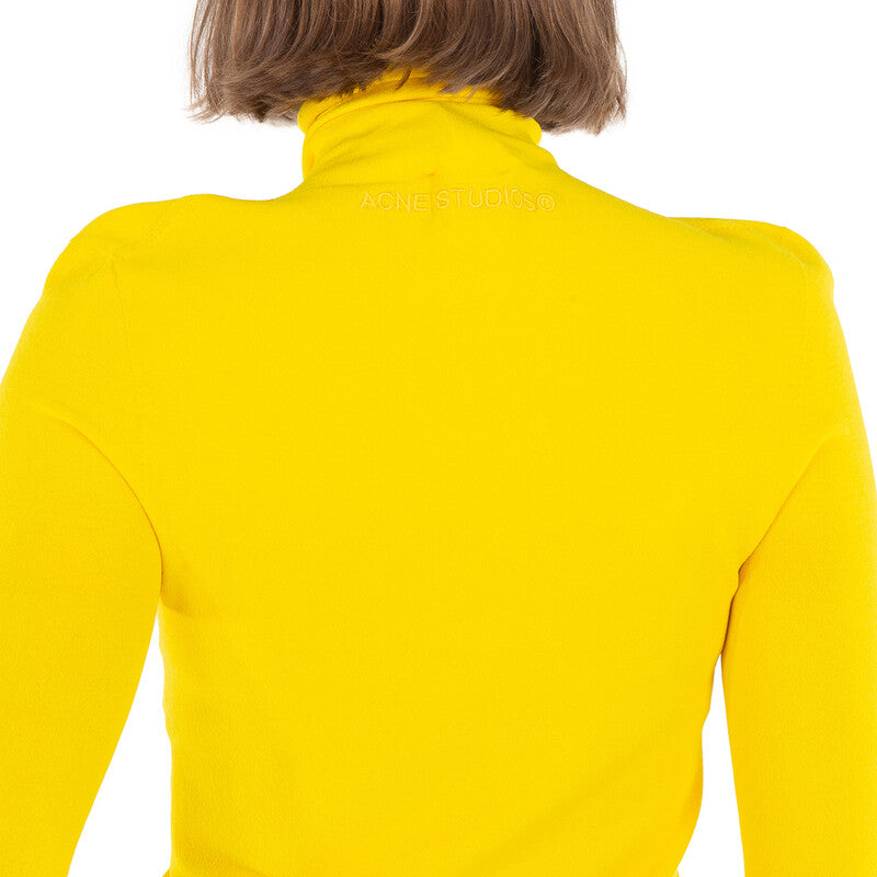 Acne Studios Turtleneck Long Sleeve Top A60483-BRIGHT YELLOW women's top in bright yellow