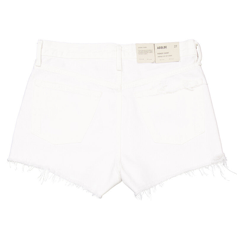 Agolde Parker Cut-Off Denim Shorts A026C-1183-DOUGH women's shorts in Clean White