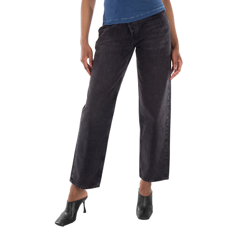 Agolde Shambles Criss Cross Jeans A097C-1157 women's jeans in Washed Black