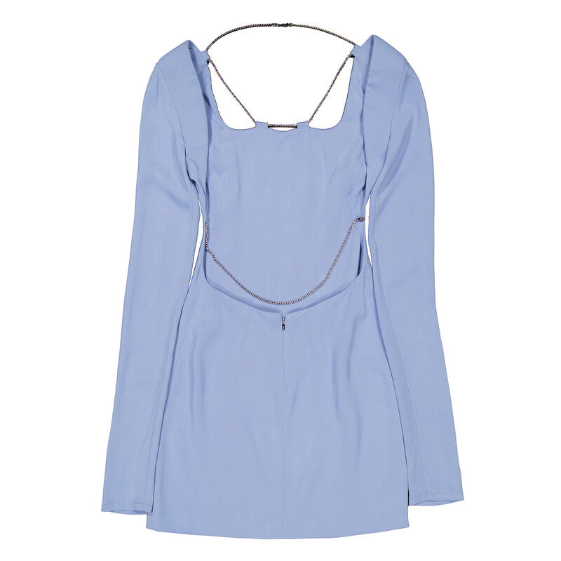 Alyx Long Sleeve Chain-Detailed Dress AAWDR0090 FA01 BLU0004 women's dress in light blue, product photo 6