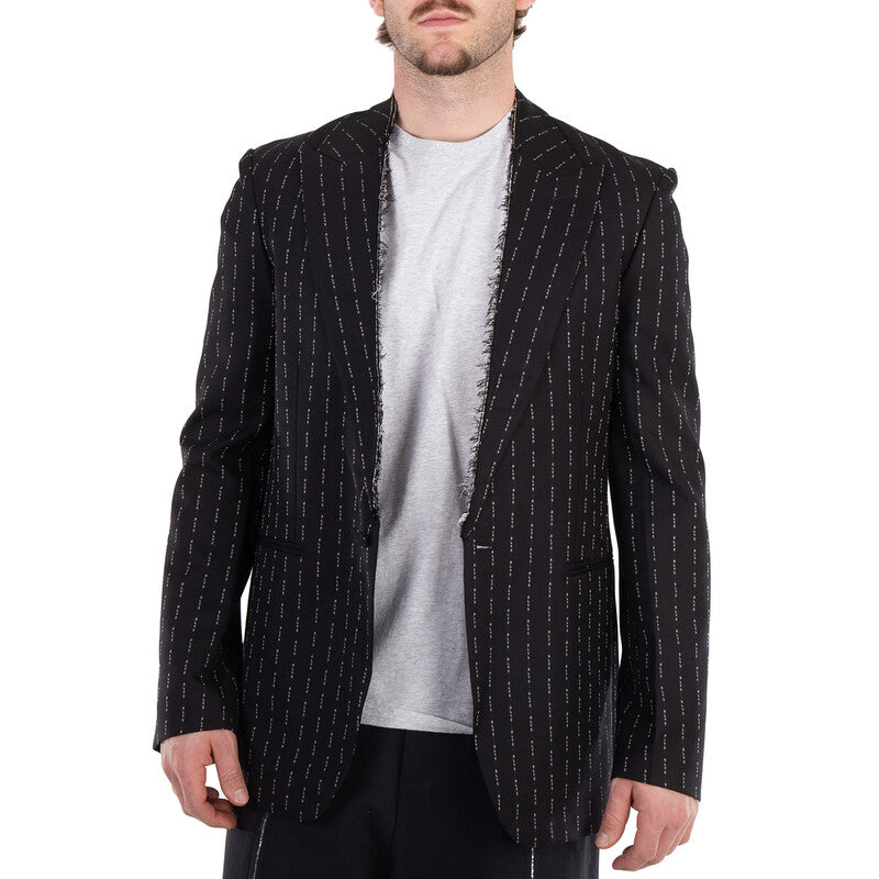 Alyx Pinstriped Embroidered Blazer AAUTA0113FA01-MTY0001 men's jacket in black and white, product photo 1