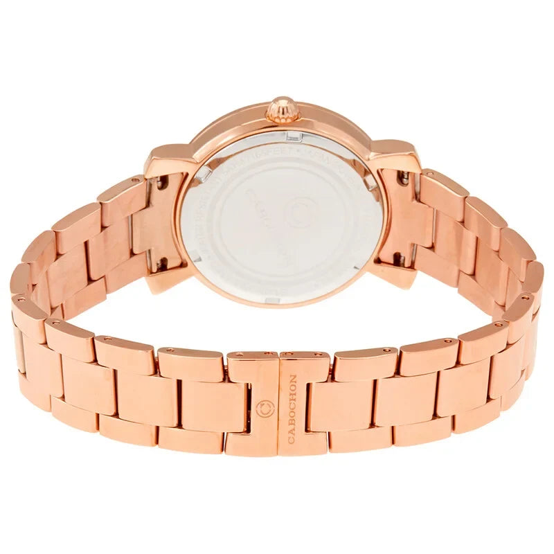 Cabochon Carmel Quartz White Dial Rose Gold-Tone Women's Watch - CABOCHON-16604-RG-22