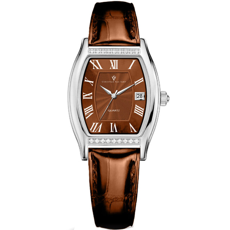 Christian Van Sant Brown Face Stainless Steel Women's Luxury Watch - CV2444