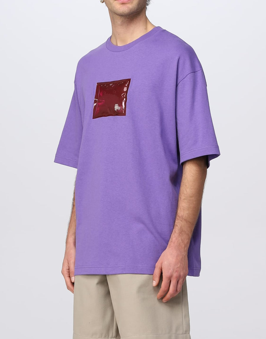 Acne Studios Exford Inflate Logo T-Shirt CL0184BRG104 men's t-shirt in iris purple