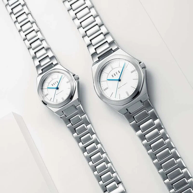 Dufa White Face Stainless Steel Women's Luxury Watch - DF-7037-11