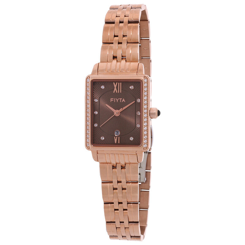 Fiyta Allure Quartz Crystal Brown Dial Ladies Watch