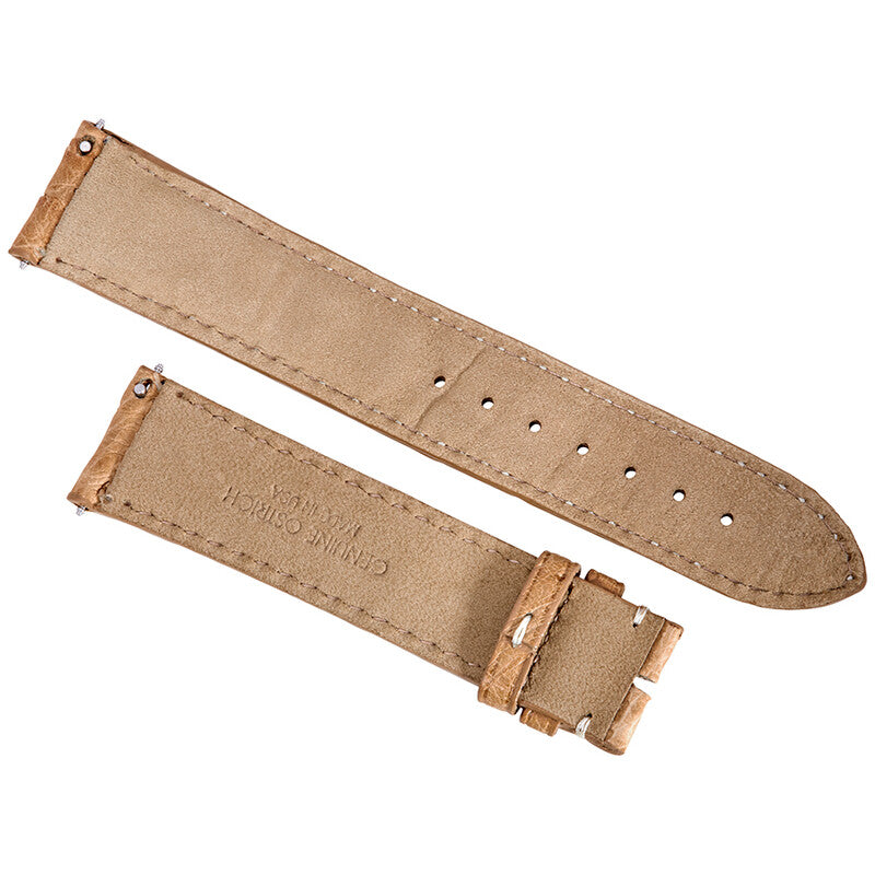 Hadley Roma 20 MM Matte Light Camel Ostrich Leather Strap