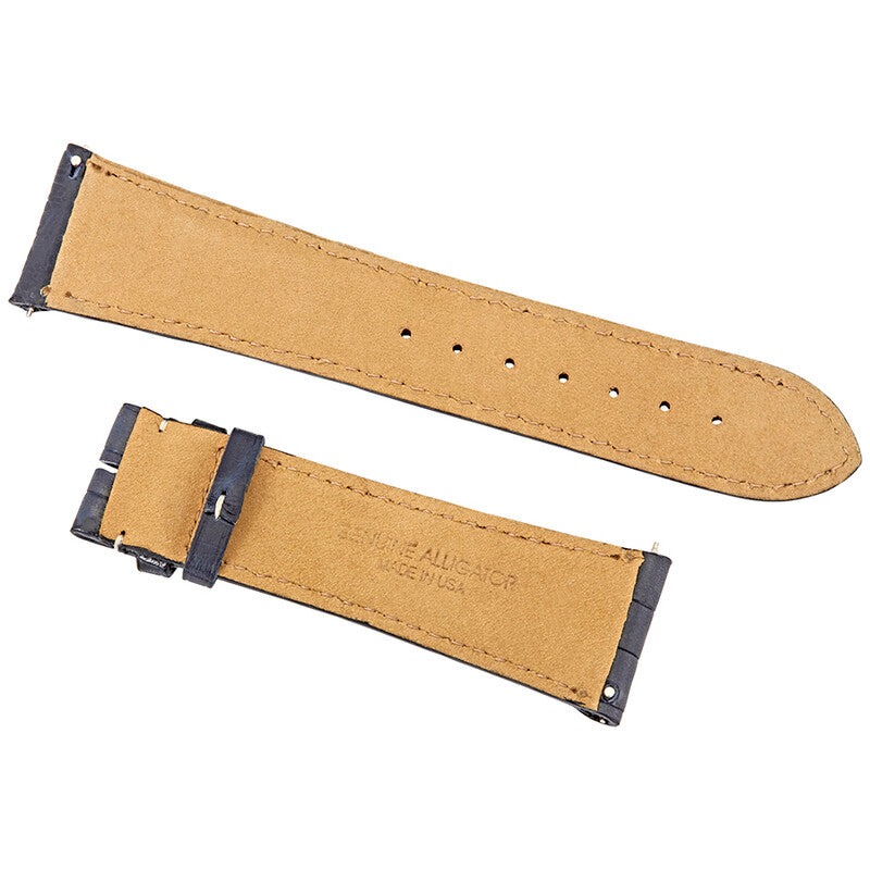 Hadley Roma 24 MM Matte Navy Blue Alligator Leather Strap
