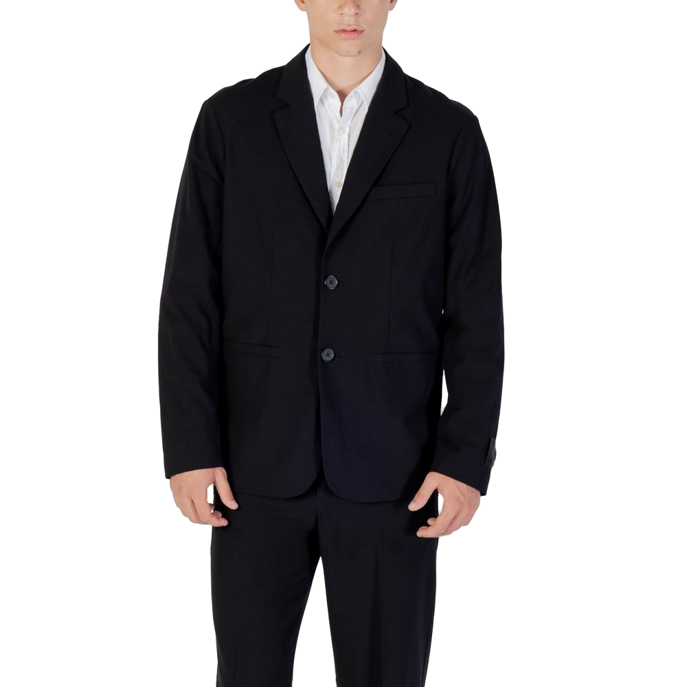 Armani Exchange Lyocell Blend Blazer — Black