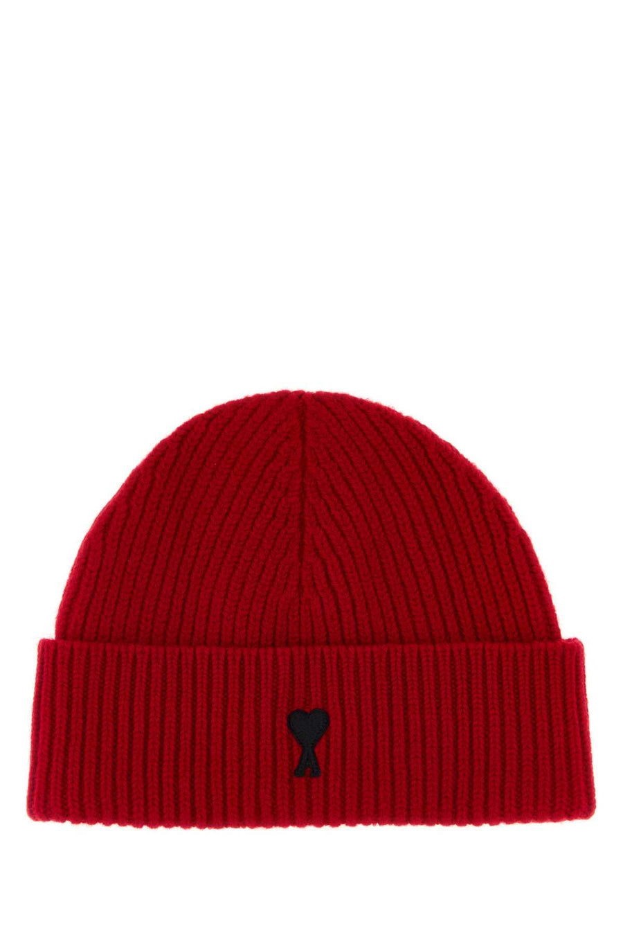 AMI Paris Quota Virgin Wool Beanie UBO006018-A252 unisex beanie in Red