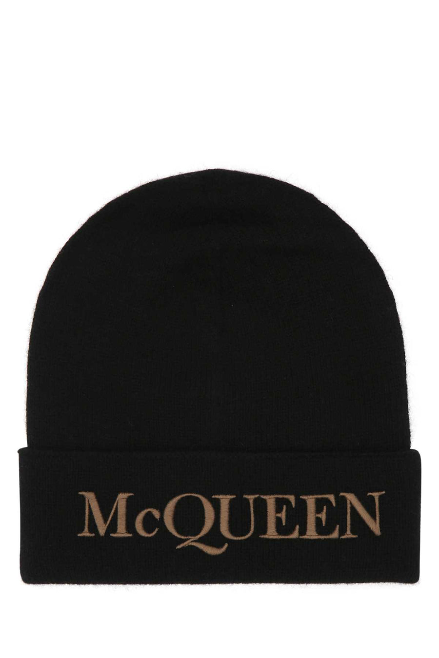 Alexander McQueen CUFFIA Cashmere Beanie 6631954201Q 1079 men's hat in black, product photo 1