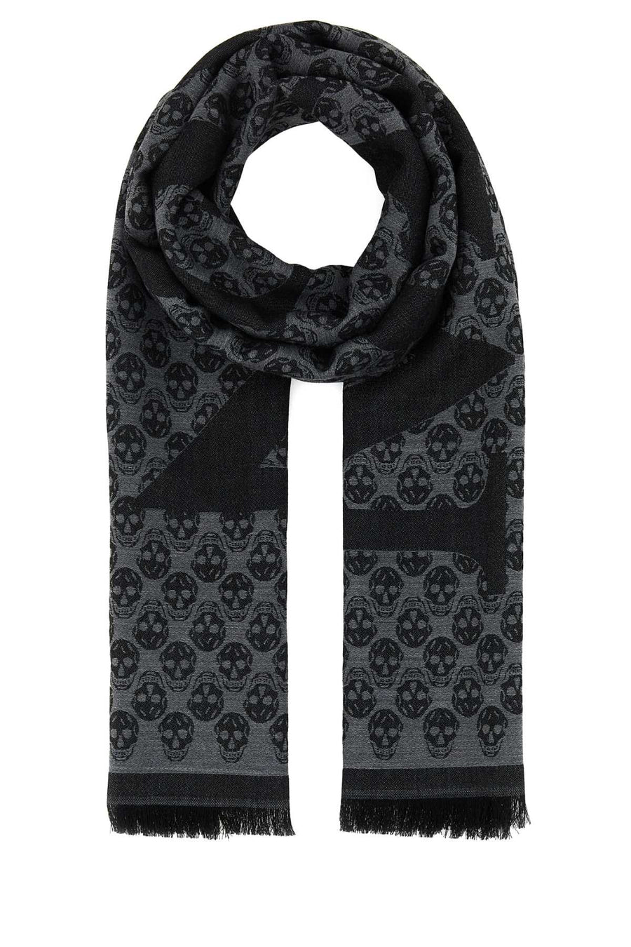Alexander McQueen Multi Scarf 8353754200Q 1461 unisex scarf in gray, product photo 1