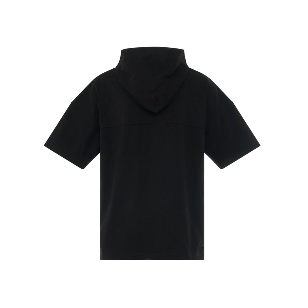 Ambush Cotton Drawstring Hood Sweatshirt BMAA052S22JER001_1010 unisex sweater in black, product photo 2
