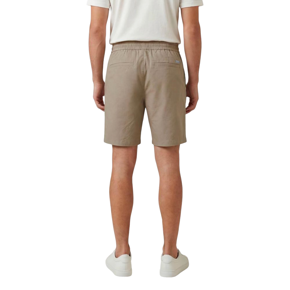 Armani Exchange Cotton Blend Shorts — Beige