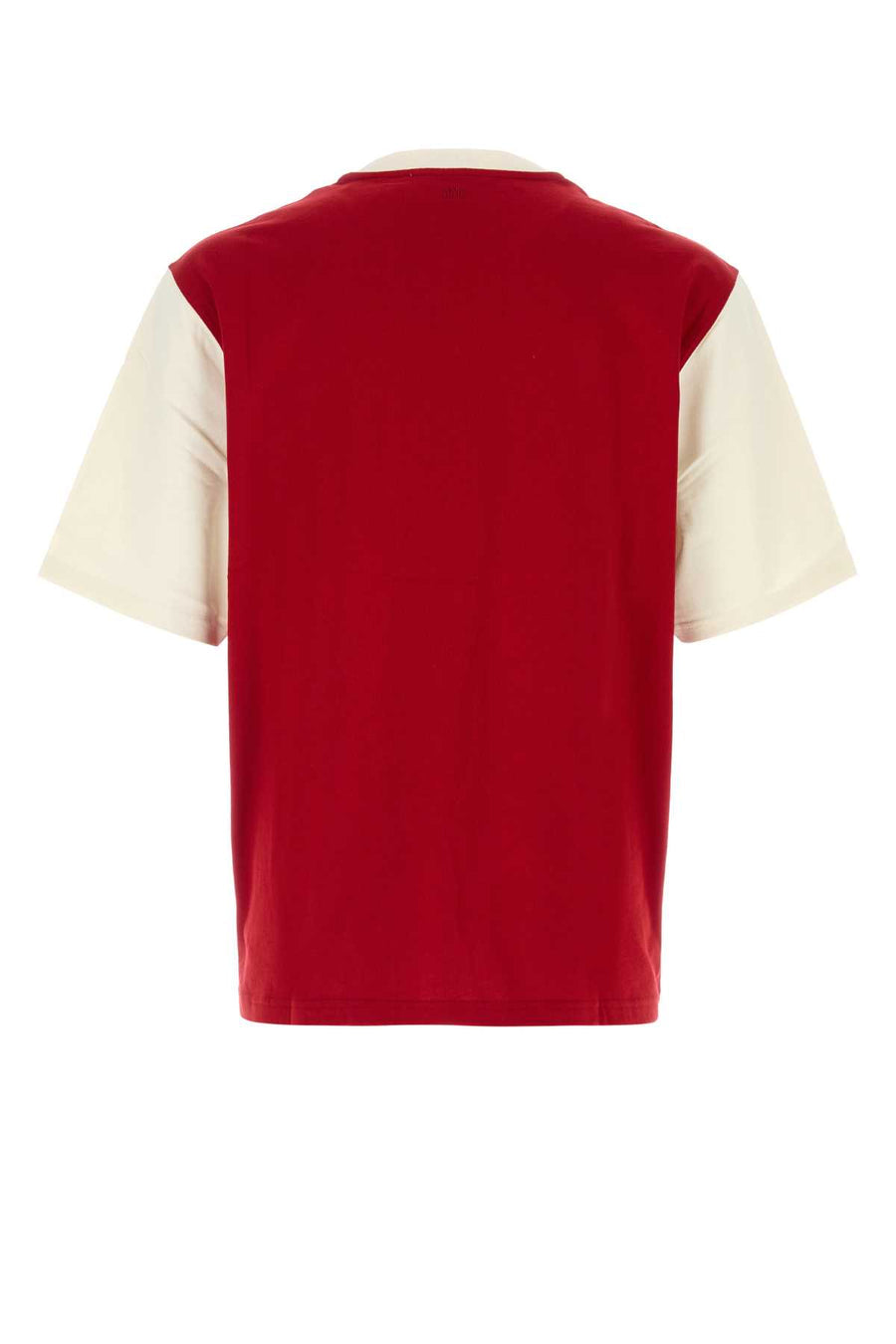 AMI Paris Logo-Embroidered T-Shirt UTS418JE0272-A202 unisex T-shirt in Red