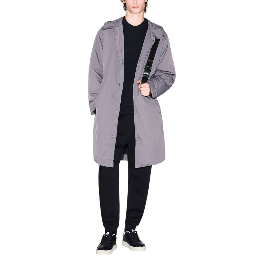Armani Exchange Embossed Logo Crew Neck Sweatshirt — Black