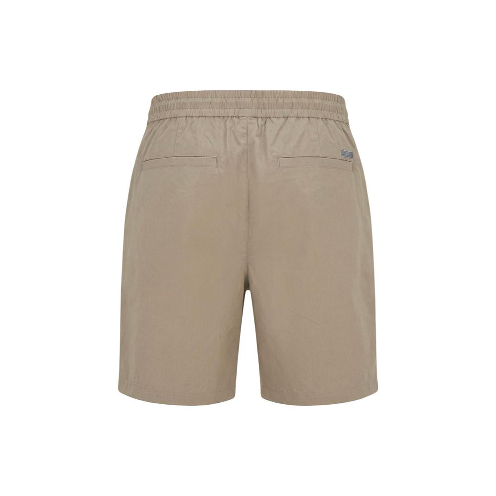 Armani Exchange Cotton Blend Shorts — Beige