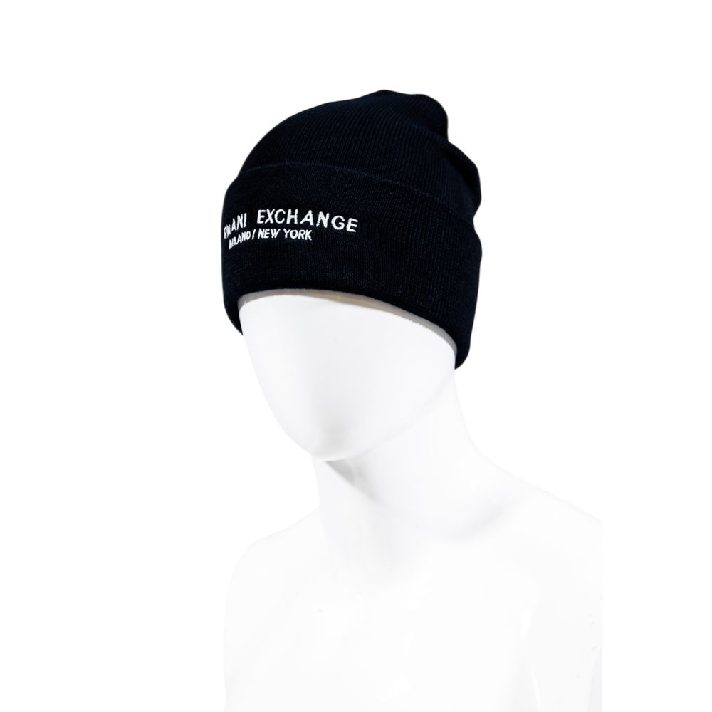 Armani Exchange AR16837400128RO Logo-Embroidered Beanie — Black