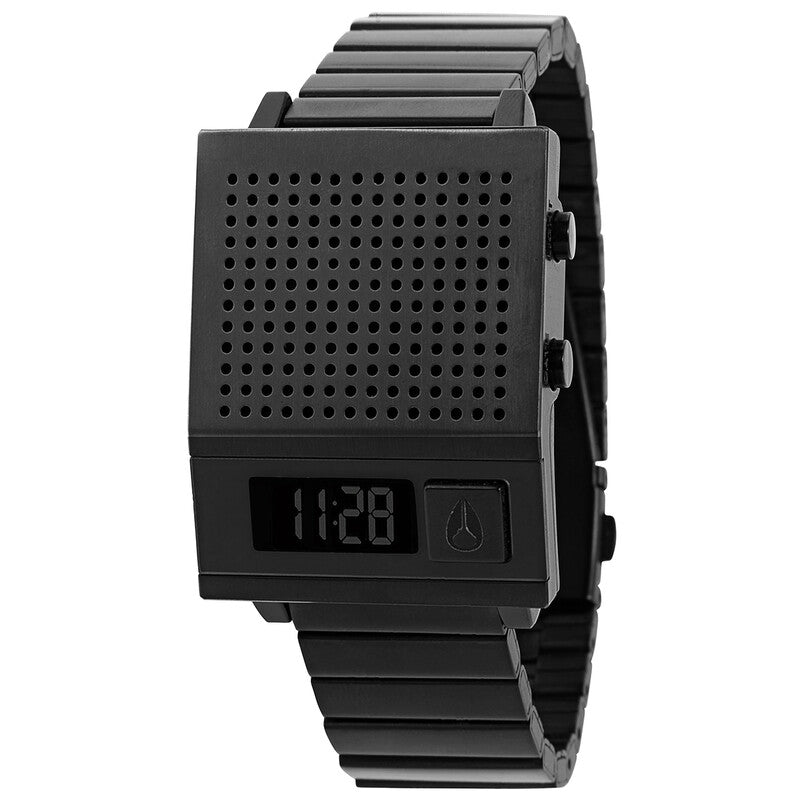 Nixon Black Quartz Digital Men's Dork Too Stainless Steel Watch A126-6001