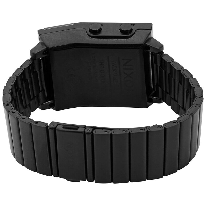 Nixon Black Quartz Digital Men's Dork Too Stainless Steel Watch A126-6001
