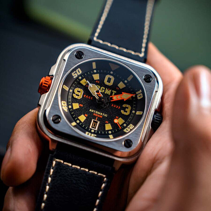 RGMT Pershing RG-8066-01 men's watch with black dial
