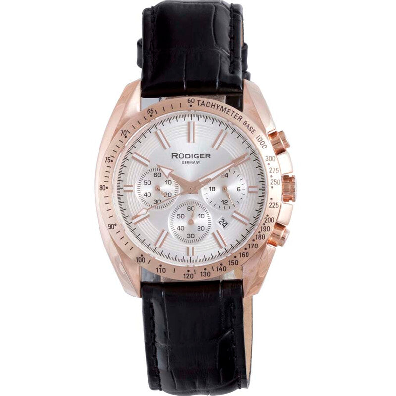 Rudiger Dresden R1000-09-001L men's watch with rose gold dial