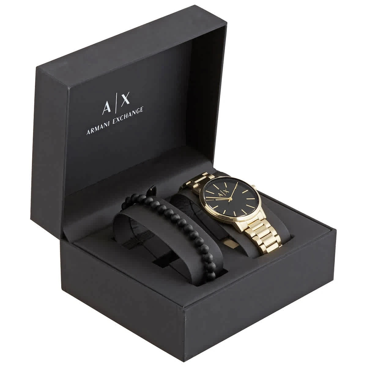 Armani Exchange Cayde Quartz Black Dial Gold-Tone Men's Watch AX7119