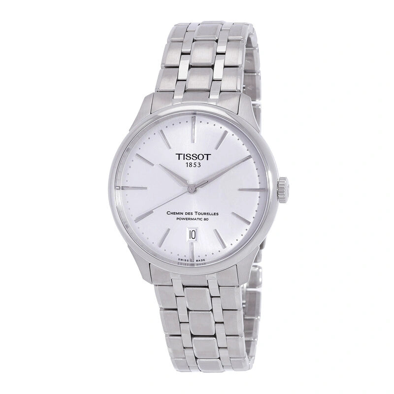 Tissot Chemin Des Tourelles Automatic 39mm Silver Dial Mens Watch