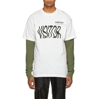 Ambush Logo-Print Cotton T-Shirt 1211183_OFF WHITE men's t-shirt in white, product photo 2
