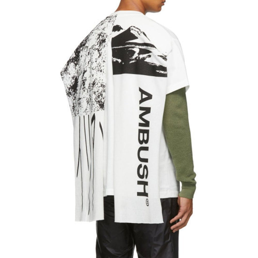 Ambush Logo-Print Cotton T-Shirt 1211183_OFF WHITE men's t-shirt in white, product photo 3
