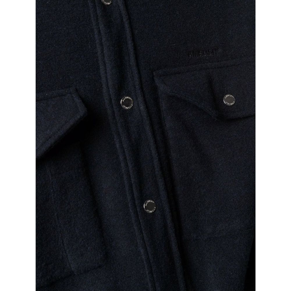 Ambush Wool-Blend Overshirt BMEA017F21FAB0014610 men's shirt in navy, product photo 4