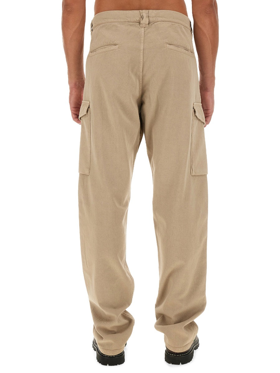 Aspesi Lyocell Cotton Blend Cargo Pants — Beige