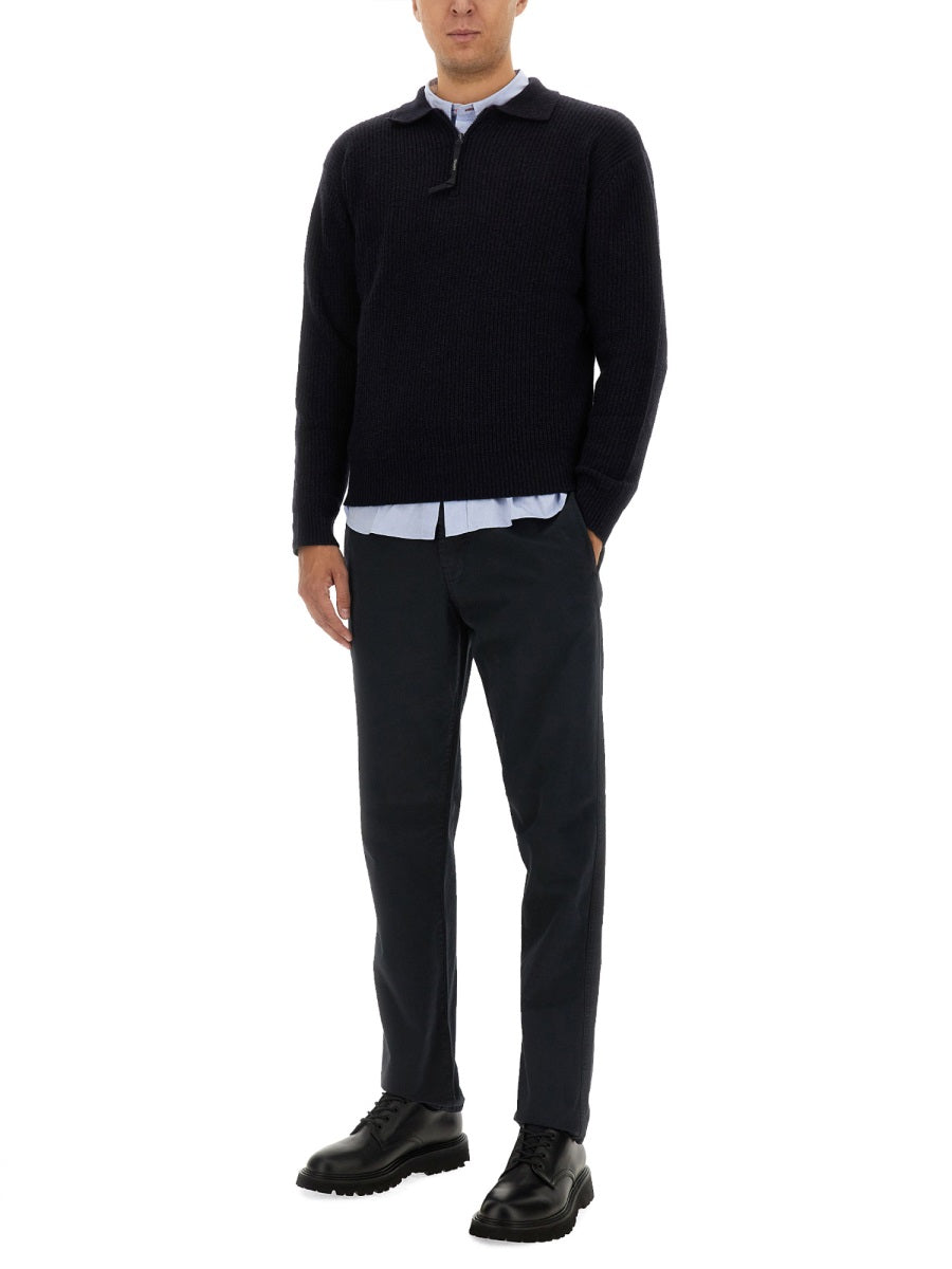 Aspesi Wool Jersey Sweater — Blue