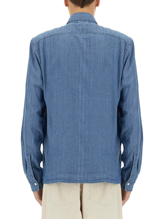 Aspesi 100% Cotton Denim Shirt — Blue