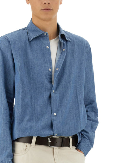 Aspesi 100% Cotton Denim Shirt — Blue