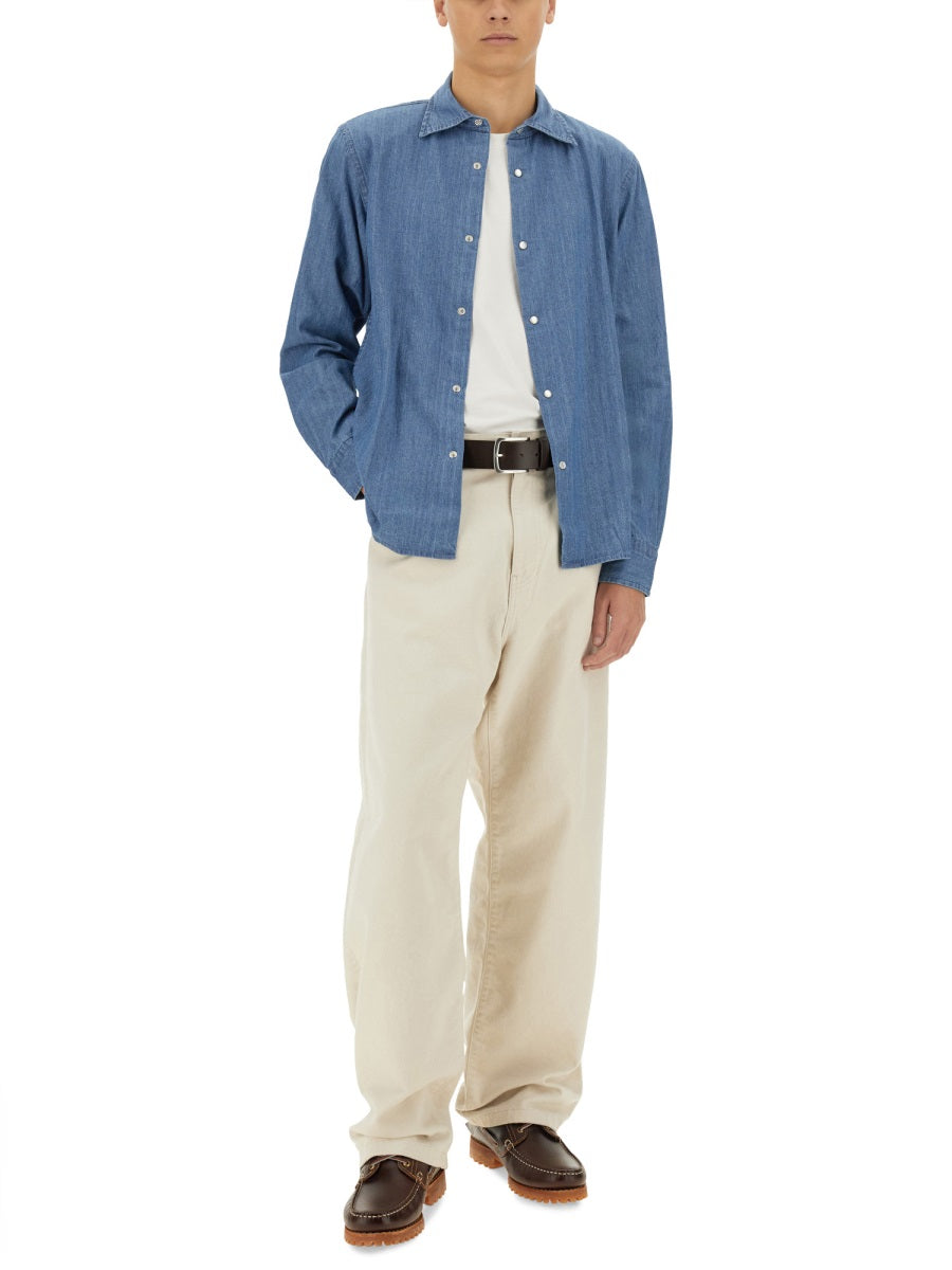 Aspesi 100% Cotton Denim Shirt — Blue